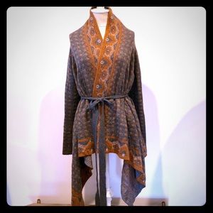 FIEFEL FLOWER (Anthropologie) Wrap Tie Sweater